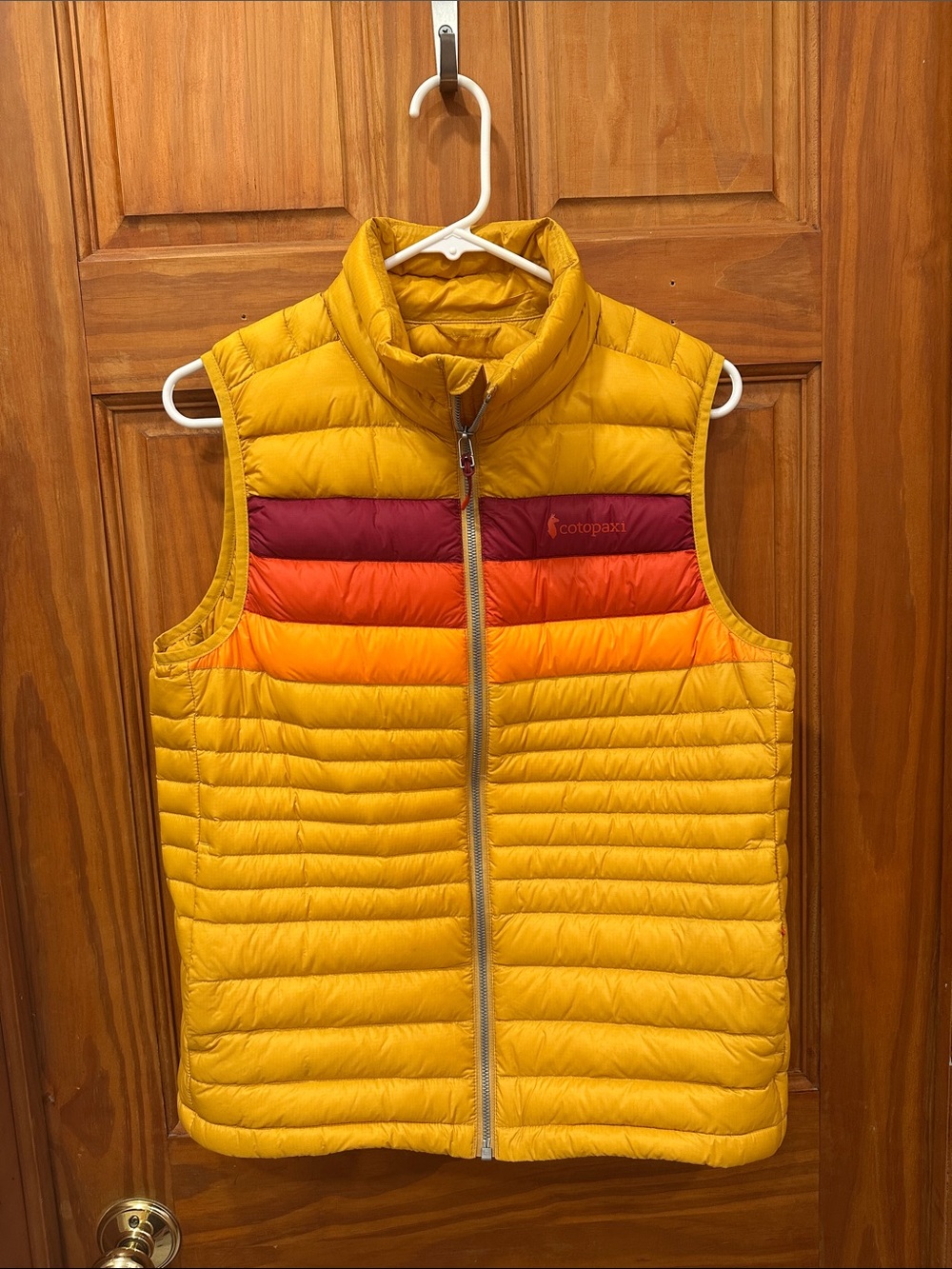 cotopaxi Fuego Vest with Burgundy and Orange Chest Stripes
